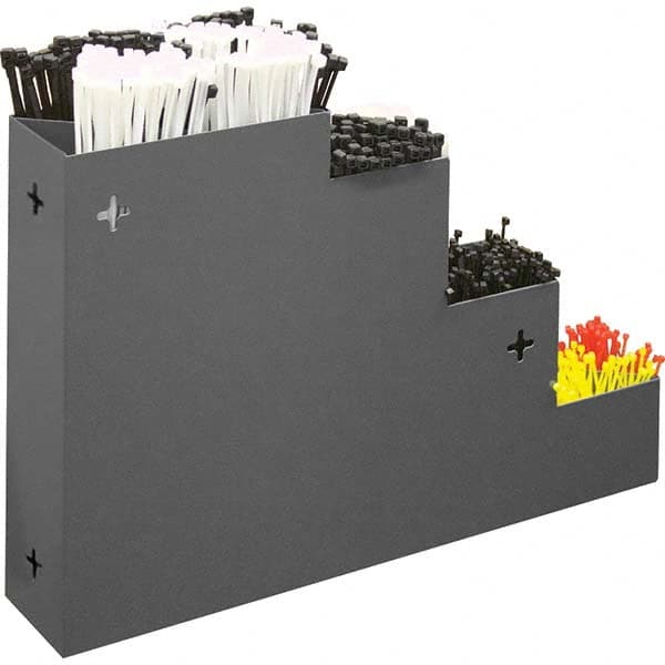 Durham - 10 Compartment Gray Small Parts Cable Tie Rack - USA Tool & Supply