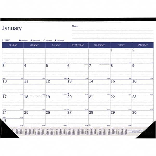 Blueline - Note Pads, Writing Pads & Notebooks Writing Pads & Notebook Type: Desk Pad Calendar Size: 22 x 17 - USA Tool & Supply