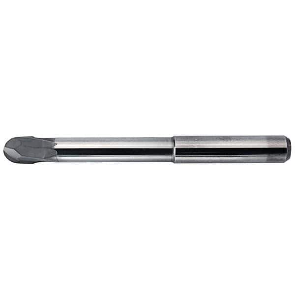 Kennametal - 6mm Diam, 6mm LOC, 2 Flute Solid Carbide Ball End Mill - AlTiN Finish, Single End, 80mm OAL, 6mm Shank Diam, Ball Flute - USA Tool & Supply