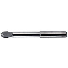 Kennametal - 5mm Diam, 5mm LOC, 2 Flute Solid Carbide Ball End Mill - AlTiN Finish, Single End, 80mm OAL, 6mm Shank Diam, Ball Flute - USA Tool & Supply