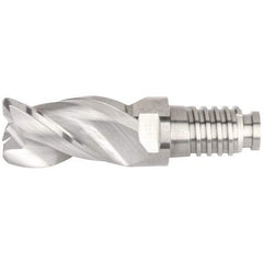 Kennametal - 20" Diam, 30mm LOC, 3 Flute 5mm Corner Radius End Mill Head - Solid Carbide, Uncoated, Duo-Lock 20 Connection, Spiral Flute, 38° Helix, Centercutting - USA Tool & Supply