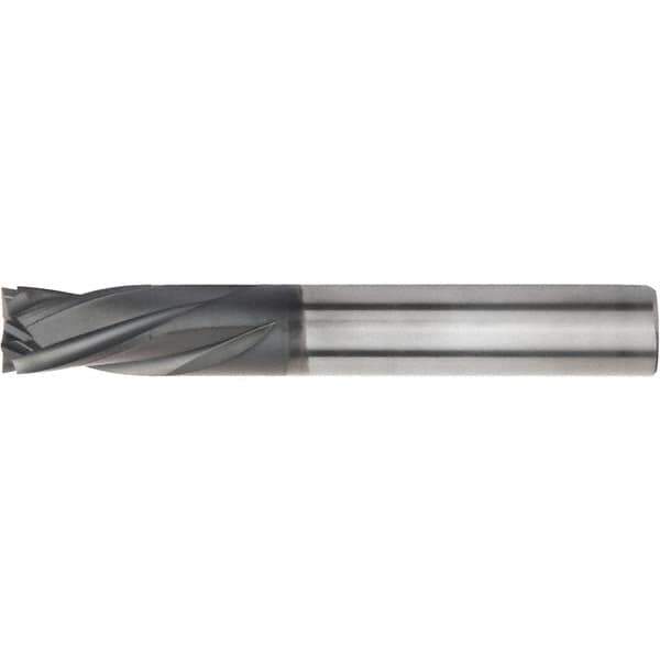 Kennametal - 8mm, 4 Flute, Single End, Solid Carbide, Corner Chamfer End Mill - 83mm OAL, 25° Helix, Right Hand Flute, 18mm LOC, Right Hand Cut - USA Tool & Supply