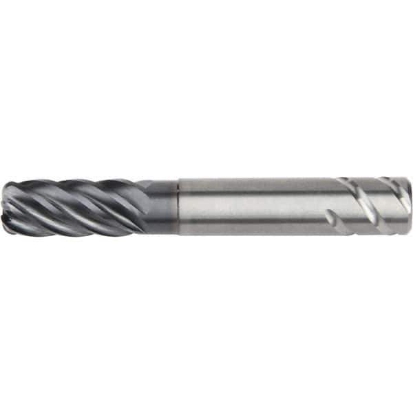 Kennametal - 5/8", 6 Flute, Single End, Solid Carbide, 0.03" Corner Radius End Mill - 6" OAL, 38° Helix, Right Hand Flute, 1-1/4" LOC, Right Hand Cut, 57.15mm Extended Reach - USA Tool & Supply