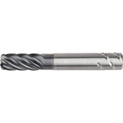 Kennametal - 5/8", 6 Flute, Single End, Solid Carbide, 0.03" Corner Radius End Mill - 6" OAL, 38° Helix, Right Hand Flute, 1-1/4" LOC, Right Hand Cut, 57.15mm Extended Reach - USA Tool & Supply