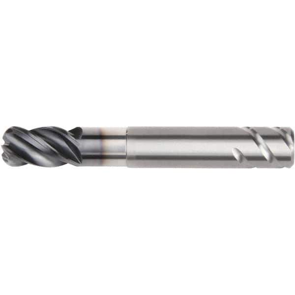 Kennametal - 25mm, 4 Flute, Single End, Solid Carbide, 6mm Corner Radius End Mill - 135mm OAL, 38° Helix, Right Hand Flute, 37.5mm LOC, Right Hand Cut, 75mm Extended Reach - USA Tool & Supply