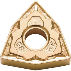 Kyocera - WNMG432 WE Grade CA025P Carbide Turning Insert - TiCN/Al2O3/TiN Finish, 80° Trigon, 1/2" Inscr Circle, 3/16" Thick, 1/32" Corner Radius - USA Tool & Supply