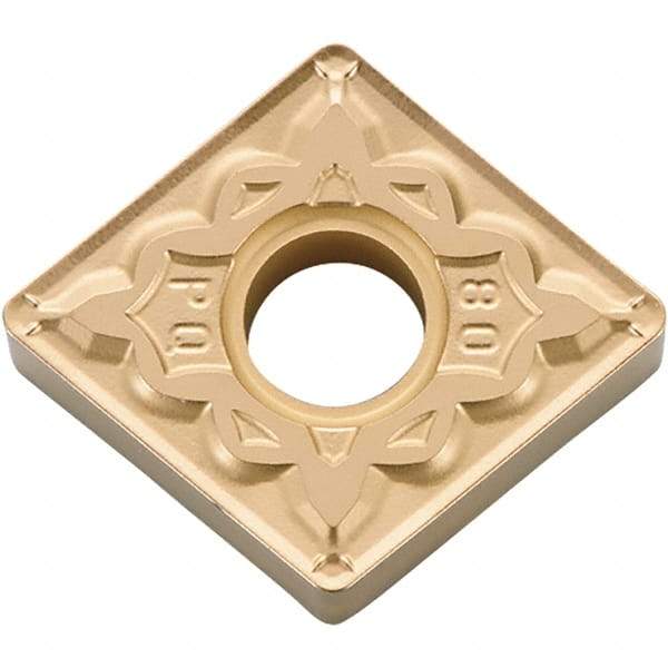 Kyocera - CNMG433 PQ Grade CA025P Carbide Turning Insert - TiCN/Al2O3/TiN Finish, 80° Diamond, 1/2" Inscr Circle, 3/16" Thick, 3/64" Corner Radius - USA Tool & Supply