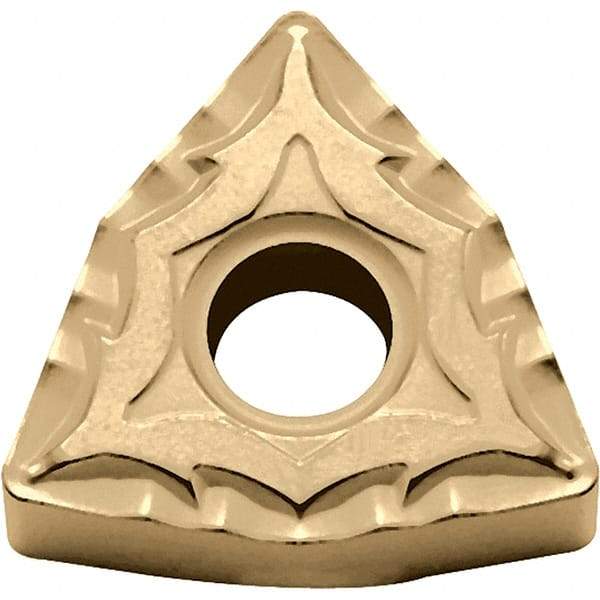 Kyocera - WNMG432 CQ Grade CA025P Carbide Turning Insert - TiCN/Al2O3/TiN Finish, 80° Trigon, 1/2" Inscr Circle, 3/16" Thick, 1/32" Corner Radius - USA Tool & Supply