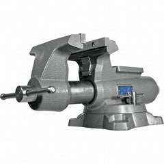 Wilton - 8-1/2" Jaw Width, 8-1/2" Opening Capacity, 4-1/2" Throat Depth, Iron Swivel Bench Vise - Double Lockdown Base Attachment, Anvil, 23-39/64" Long x 12-39/64" Wide x 10-19/64" High - USA Tool & Supply