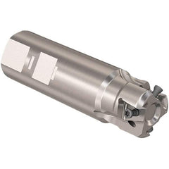 Seco - 32mm Cut Diam, 12mm Max Depth of Cut, 32mm Shank Diam, 110mm OAL, Indexable Square Shoulder Slot Milling End Mill - LOEX12 Inserts, Weldon Shank, 90° Lead Angle, Through Coolant, Series 217.94-12 - USA Tool & Supply