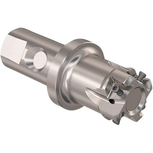 Seco - 40mm Cut Diam, 12mm Max Depth of Cut, 32mm Shank Diam, 120mm OAL, Indexable Square Shoulder Slot Milling End Mill - LOEX12 Inserts, Weldon Shank, 90° Lead Angle, Through Coolant, Series 217.94-12 - USA Tool & Supply