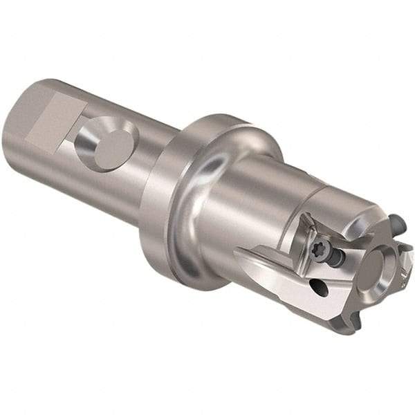 Seco - 32mm Cut Diam, 12mm Max Depth of Cut, 25mm Shank Diam, 110mm OAL, Indexable Square Shoulder Slot Milling End Mill - LOEX12 Inserts, Weldon Shank, 90° Lead Angle, Through Coolant, Series 217.94-12 - USA Tool & Supply