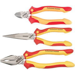 Wiha - Plier Sets Set Type: Cutting Pliers; Insulated Pliers; Wire Stripper Number of Pieces: 3 - USA Tool & Supply