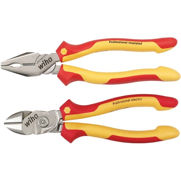 Wiha - Plier Sets Set Type: Combination Pliers; Cutting Pliers Number of Pieces: 2 - USA Tool & Supply