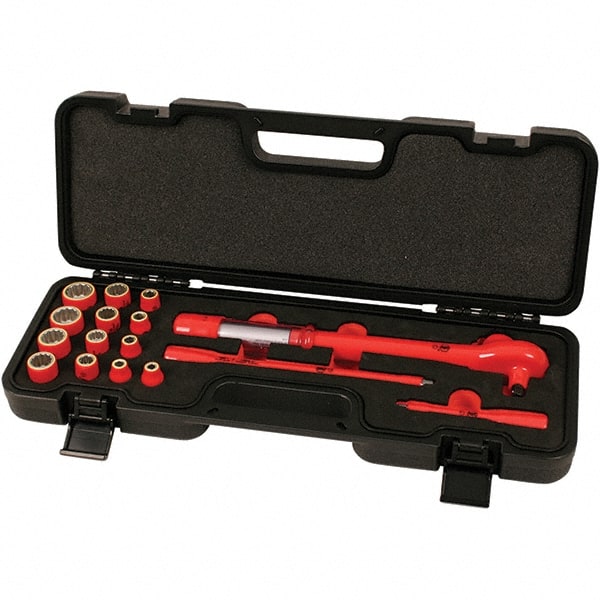 Wiha - 16 Piece Adjustable Torque Wrench & Socket Set - USA Tool & Supply