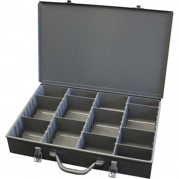 Durham - Adjustable Compartment Gray Small Parts Compartment Box - USA Tool & Supply