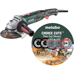 Metabo - 6" Wheel Diam, 9,600 RPM, Corded Angle & Disc Grinder - 5/8-11 Spindle, 120 Volts, 13.2 Amps - USA Tool & Supply