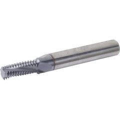 Vargus - 3/8-24 UN, 7.4mm Cutting Diam, 3 Flute, Solid Carbide Helical Flute Thread Mill - Internal Thread, 19.1mm LOC, 63mm OAL, 8mm Shank Diam - USA Tool & Supply