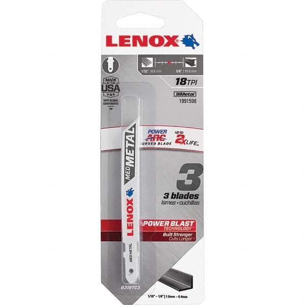 Lenox - Jig Saw Blades Blade Material: Bi-Metal Blade Length (Inch): 3-5/8 - USA Tool & Supply