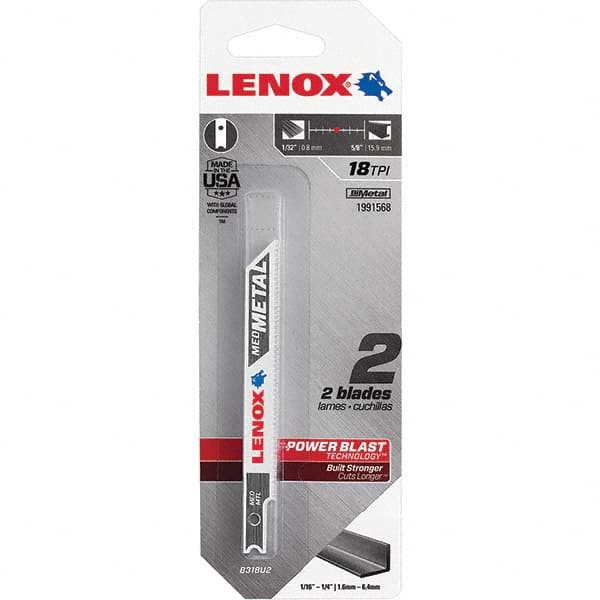 Lenox - Jig Saw Blades Blade Material: Bi-Metal Blade Length (Inch): 3-5/8 - USA Tool & Supply