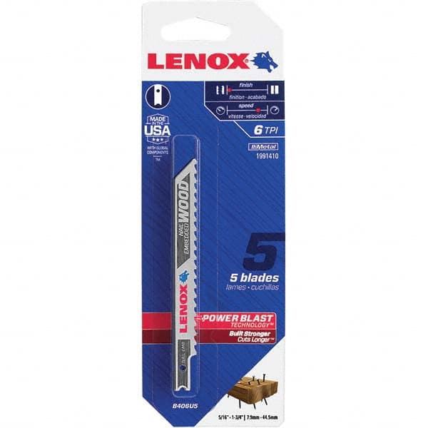 Lenox - Jig Saw Blades Blade Material: Bi-Metal Blade Length (Inch): 4 - USA Tool & Supply