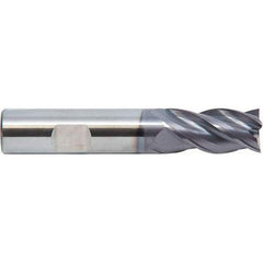 M.A. Ford - 1", 4 Flute, Single End, Solid Carbide, 1/8" Corner Radius End Mill - 4" OAL, 35, 38° Helix, Right Hand Flute, 1-1/2" LOC, Right Hand Cut - USA Tool & Supply