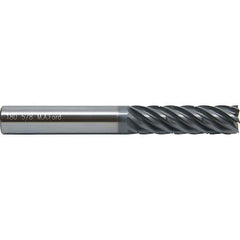 M.A. Ford - 5/8", 7 Flute, Single End, Solid Carbide, 0.03" Corner Radius End Mill - 6" OAL, 38° Helix, Right Hand Flute, 3" LOC, Right Hand Cut - USA Tool & Supply