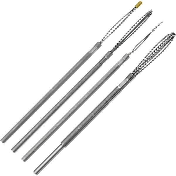 Made in USA - 4 Piece Power Deburring Tool Set - 1/8" Diam Hole Tools - USA Tool & Supply