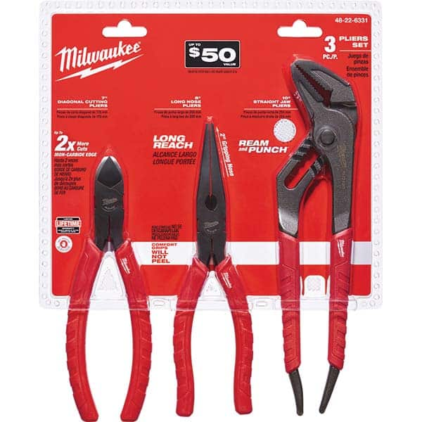 Milwaukee Tool - Plier Sets Set Type: Plier Set Number of Pieces: 3.000 - USA Tool & Supply