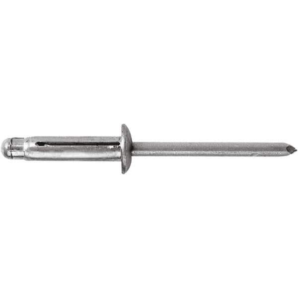 STANLEY Engineered Fastening - Size 6 Dome Head Aluminum Open End Blind Rivet - Aluminum Mandrel, 0.157" to 0.472" Grip, 3/16" Head Diam, 0.197" to 0.207" Hole Diam, - USA Tool & Supply