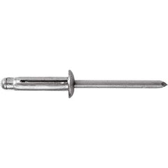 STANLEY Engineered Fastening - Size 6 Dome Head Aluminum Open End Blind Rivet - Aluminum Mandrel, 0.157" to 0.472" Grip, 3/16" Head Diam, 0.197" to 0.207" Hole Diam, - USA Tool & Supply