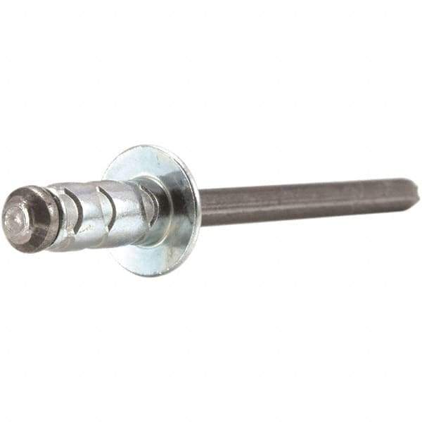 STANLEY Engineered Fastening - Size 4 Dome Head Aluminum Open End Blind Rivet - Aluminum Mandrel, 0.157" to 0.312" Grip, 1/8" Head Diam, 0.129" to 0.142" Hole Diam, 0.078" Body Diam - USA Tool & Supply