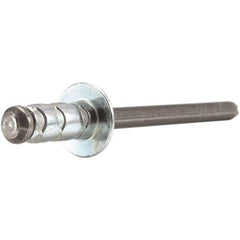 STANLEY Engineered Fastening - Size 4 Dome Head Aluminum Open End Blind Rivet - Aluminum Mandrel, 0.157" to 0.312" Grip, 1/8" Head Diam, 0.129" to 0.142" Hole Diam, 0.078" Body Diam - USA Tool & Supply