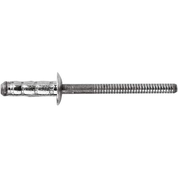 STANLEY Engineered Fastening - Size 6 Dome Head Steel Multi Grip Blind Rivet - Steel Mandrel, 1/4" to 1/2" Grip, 3/16" Head Diam, 0.1921" to 0.1961" Hole Diam, 3" Body Diam - USA Tool & Supply