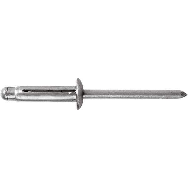 STANLEY Engineered Fastening - Size 6 Large Flange Head Aluminum Open End Blind Rivet - Aluminum Mandrel, 0.04" to 0.354" Grip, 3/16" Head Diam, 0.197" to 0.207" Hole Diam, 0.197" Body Diam - USA Tool & Supply