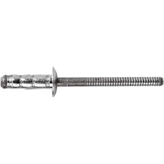 STANLEY Engineered Fastening - Size 6 Dome Head Steel Multi Grip Blind Rivet - Steel Mandrel, 0.0598" to 1/4" Grip, 3/16" Head Diam, 0.1921" to 0.1961" Hole Diam, 3" Body Diam - USA Tool & Supply