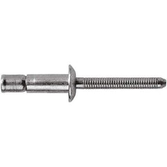 STANLEY Engineered Fastening - Size 8 Dome Head Stainless Steel Structural with Locking Stem Blind Rivet - Stainless Steel Mandrel, 0.08" to 3/8" Grip, 1/4" Head Diam, 0.261" to 0.276" Hole Diam, 0.162" Body Diam - USA Tool & Supply