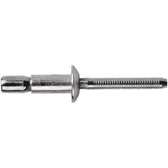 STANLEY Engineered Fastening - Size 6 Dome Head Aluminum Structural with Locking Stem Blind Rivet - Aluminum Mandrel, 0.062" to 0.437" Grip, 3/16" Head Diam, 0.194" to 0.204" Hole Diam, 0.122" Body Diam - USA Tool & Supply