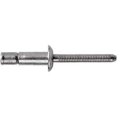 STANLEY Engineered Fastening - Size 8 Dome Head Stainless Steel Structural with Locking Stem Blind Rivet - Stainless Steel Mandrel, 0.08" to 5/8" Grip, 1/4" Head Diam, 0.261" to 0.276" Hole Diam, 0.162" Body Diam - USA Tool & Supply