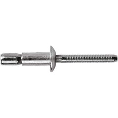 STANLEY Engineered Fastening - Size 8 Dome Head Steel Structural with Locking Stem Blind Rivet - Steel Mandrel, 0.08" to 3/8" Grip, 1/4" Head Diam, 0.261" to 0.276" Hole Diam, 0.153" Body Diam - USA Tool & Supply