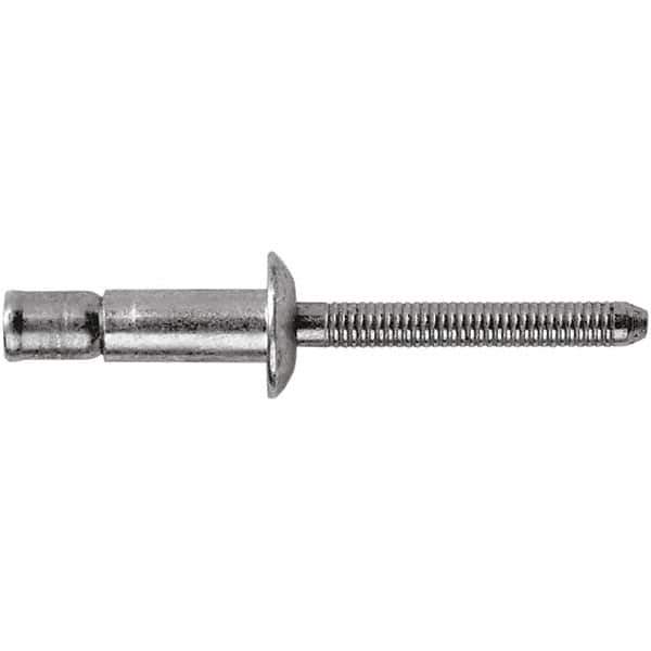 STANLEY Engineered Fastening - Size 8 Dome Head Steel Structural with Locking Stem Blind Rivet - Steel Mandrel, 0.08" to 3/8" Grip, 1/4" Head Diam, 0.261" to 0.276" Hole Diam, 0.162" Body Diam - USA Tool & Supply