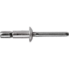 STANLEY Engineered Fastening - Size 6 Dome Head Steel Structural with Locking Stem Blind Rivet - Steel Mandrel, 0.062" to 0.427" Grip, 3/16" Head Diam, 0.194" to 0.204" Hole Diam, 0.114" Body Diam - USA Tool & Supply