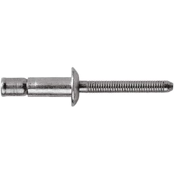 STANLEY Engineered Fastening - Size 6 Dome Head Steel Structural with Locking Stem Blind Rivet - Steel Mandrel, 0.062" to 1/4" Grip, 3/16" Head Diam, 0.194" to 0.204" Hole Diam, 0.12" Body Diam - USA Tool & Supply