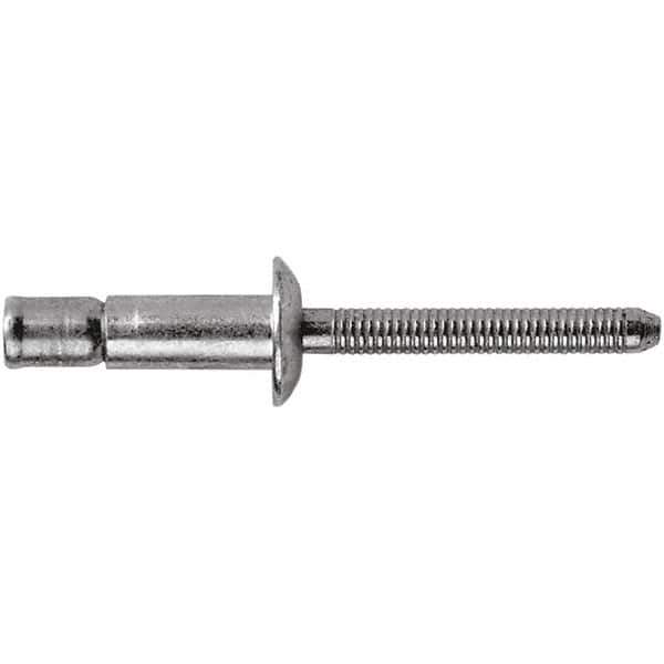 STANLEY Engineered Fastening - Size 8 Countersunk Head Steel Structural with Locking Stem Blind Rivet - Steel Mandrel, 1/8" to 0.475" Grip, 1/4" Head Diam, 0.261" to 0.276" Hole Diam, 0.162" Body Diam - USA Tool & Supply