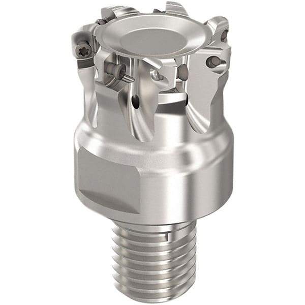 Seco - 30mm Cut Diam, 0.8mm Max Depth, M20 Modular Connection Indexable High-Feed End Mill - Screw Holding Method, LP..06 Insert, R217.21 Toolholder, Through Coolant - USA Tool & Supply