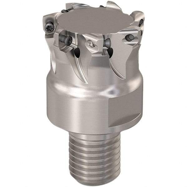 Seco - 31.5mm Cut Diam, 0.8mm Max Depth, M20 Modular Connection Indexable High-Feed End Mill - Screw Holding Method, LP..06 Insert, R217.21 Toolholder, Through Coolant - USA Tool & Supply