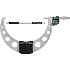 Mitutoyo - 9 to 10" Range, 0.00005" Resolution, Standard Throat IP65 Electronic Outside Micrometer - 0.0002" Accuracy, Ratchet Stop Thimble, Carbide-Tipped Face, SR44 Battery - USA Tool & Supply