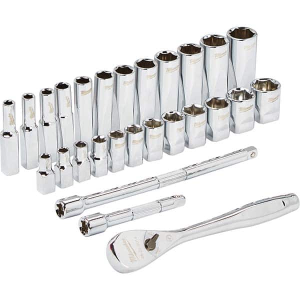 Milwaukee Tool - Socket Sets Measurement Type: Metric Drive Size: 1/4 - USA Tool & Supply