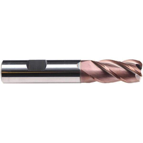 Emuge - 6mm Diam, 13mm LOC, 4 Flute Solid Carbide Roughing & Finishing End Mill - TiAlN Finish, 57mm OAL, 6mm Shank Diam, Weldon Shank, 38° Helix, Long Length - USA Tool & Supply