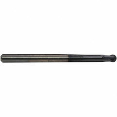 Emuge - 8mm Diam, 5.7mm LOC, 2 Flute Solid Carbide Ball End Mill - TiAlN Finish, Single End, 100mm OAL, 8mm Shank Diam, Ball Flute - USA Tool & Supply